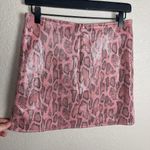 Motel Rocks WREN MINI SKIRT IN PU SNAKE PINK Size Small Photo 6