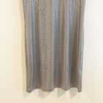 VTG Dress Women Metallic Holiday Bodycon Midi Geometric Large New Years Disco Silver Photo 2