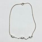 Handmade  Faux Pearl Necklace Silver Tone Chain 18” Photo 5