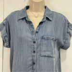 Velvet Heart Edison Shirt Chambray Button Up Short Sleeve Blue Pocket Small New Photo 7