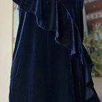 19 Cooper NEW Navy Blue Velvet Velour Ruffle Asymmetrical Mini Dress Size XS Photo 0