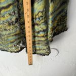 Free People Wool Blend Knit Cardigan Open Front S/P Green Yellow Boho Layer Photo 3