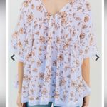 BaeVely size large baby doll top feeling vibrant white with gold floral design Photo 10