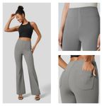 Halara ‎ Flex High Waisted Back Side Pocket Slight Flare Work Pants Extra Small P Photo 1