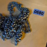 Vintage paper clip link chain with intermittent silver beaded clusters. 28” long Photo 8