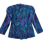 Stefano’s by Stephan Carey vintage paisley blazer jacket 8 wool Green Photo 0