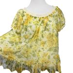 Vintage 60’s/70’s Floral Babydoll Nightie Yellow Green Chiffon Ruffle M Size M Photo 4