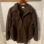 Pink Lily Brown Sherpa Shacket Photo 0