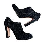 Prada Studded High Heel Ankle Boots in Black Suede Size 40 Photo 0