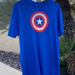 Marvel Captain America logo Blue Tee Tshirt L Photo 0