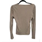 J.Crew Square Neck Ribbed Long Sleeve Basic Shirt Tan Cotton Blend Size Medium Photo 1