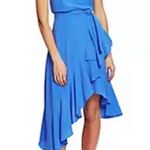 Cynthia Steffe CeCe Blue Sleeveless Cascasding Ruffle Halter Asymmetrical Dress Size 8 Photo 1