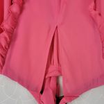 Ny Company Womens Blouse Size Medium Pink Ruffle Crewneck Half Sleeves Photo 4