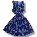Old Navy Navy Blue Floral Blossom Mini Dress – Large Photo 1