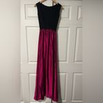 Anthropologie $298 Ripley Rader Magenta Satin Ashley Formal Dress Maxi Gown Black Size XS Photo 3
