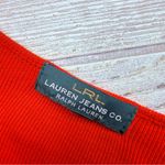 Ralph Lauren Vintage  Jean co long sleeve red sweater with leather lace detail m Photo 2