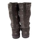 UGG  Australia Camaya Leather Suede Sweater Boot Sequins Mid-Calf Gray Size 7 Photo 5