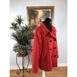 Old Navy  Pea Coat XL Pocket Long Sleeve Wool Blend Double Breasted Red Pocket Photo 4