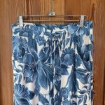 Beach Break Blue & White Floral Wide Leg Pull On Swim Coverup Pants Photo 1