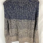 Lucky Brand Color-Blocked Gradient Cable Knit Crewneck Pullover Sweater Medium Photo 4