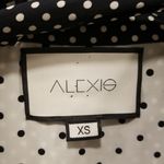 Alexis 💕💕 Noelle Polka-dot Tie-neck Slit Midi Dress ~ Navy Blue XS Photo 15