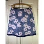 LL Bean Floral Lined Skirt‎ Side Zip Womens 10 Reg Favorite Fit Straight Preppy Blue Photo 2