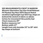 Croft & Barrow Womens Sleeveless Top Size Small Relaxed Fit Pleated Top New Photo 8