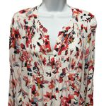 Lucky Brand  Women Boho Floral Peasant Top M White Red Babydoll Cottagecore Fairy Photo 3
