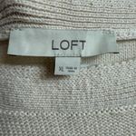 Loft Women's XL Cream Fringe Striped Knit Sweater Long Sleeve Photo 3