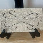 Vintage 60s Faux Pearl Clutch
Silver Beaded Bridal Purse Photo 0