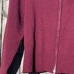 Good American Virgo Rib Zip Front Sweater In OXBlood Photo 10