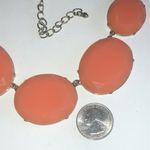 Silver Tone & Peach Chunky Retro Boho Statement Necklace Photo 3