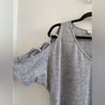 Siren Lily  Heather Grey Cut Out Short Sleeve Top Size Large Photo 2