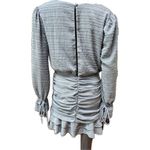 Style Rack Mini Blue Dress Ruched Size Medium Long Sleeve V Neck Photo 6