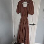 Abercrombie & Fitch A&F Open Back Brown Midi Dress L Photo 2