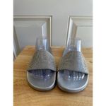 Bebe  Women's Rhinestone Embellished Silver Slide Sandals Size 11 Sku 2984 Photo 4
