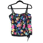Island Escape Coral Gables Bandeau Tankini Top Tie Shelf Bra Floral Black 6 Photo 2