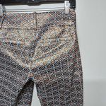 Alice + Olivia Size 0 Brown & Blue Print Poly Blend Metallic Abstract Pants Photo 3