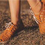 Rollie Nation Tan Leather Derby Cage Lace Up Shoes Size 7 Photo 1