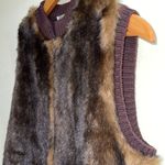 Parkhurst Faux Fur Vest Size Large Brown Photo 4
