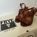 Frye  Amy Sling Back Leather Belt Buckle Heels Photo 0