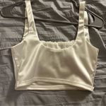 Adika White Satin Cropped Tank Photo 1