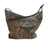 ANUSCHKA Women’s Aztec Style Handbag Multicolored Size 11X2.5X10.5 Genuine Leather Green Photo 1