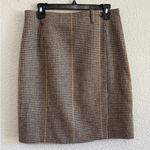 Vintage Classic Houndstooth Alpaca Wool Skirt Size 12 Black Photo 0