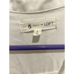 Lou & grey  LOFT White Faux‎ Wrap Long Sleeve Top Lyocell Women’s Size Large Photo 1