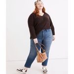 Madewell NEW Plus Asherton Waffle Henley Sweater in red, Christmas sweater, 1X Photo 4