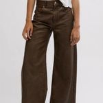 Free People Misha Vegan Brown Barrel Pants 25 Photo 2