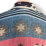 Vintage Southwestern Woven Jacket Muted Blue Red Geometric Western Coat Rodeo Size L Photo 3