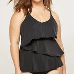 Cacique Lane Bryant SWIM by  No-Wire Three-Tier Tankini Top Black Size 22 Photo 0