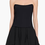 Amanda Uprichard  Airess Strapless Mini Dress Black Size M Photo 0